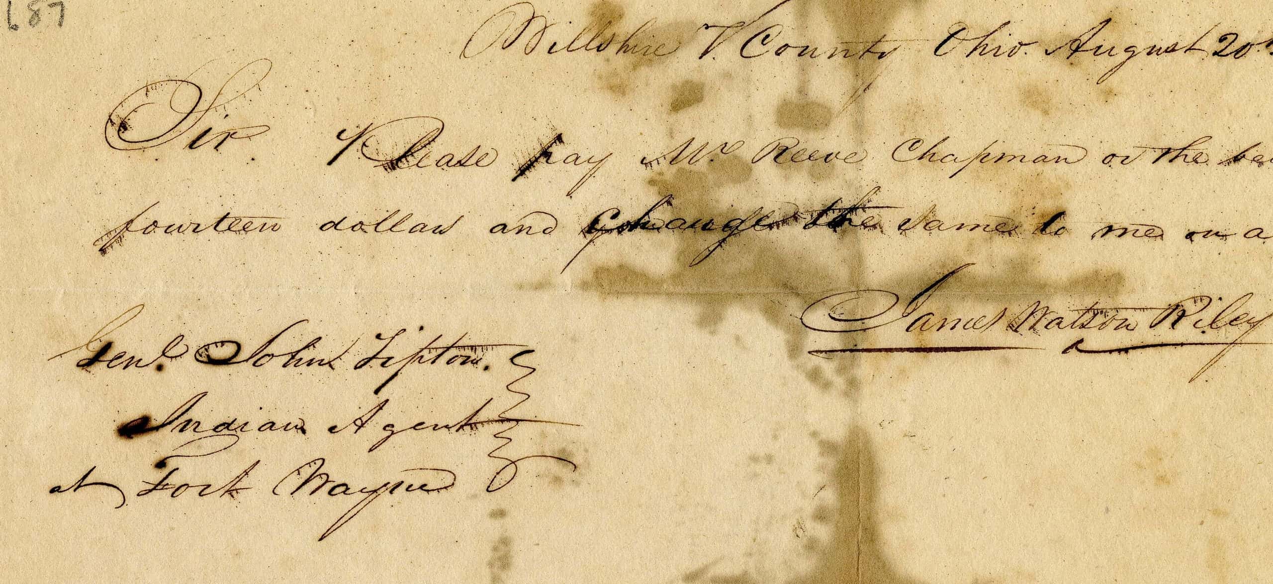 A handwritten promissory note of 1824